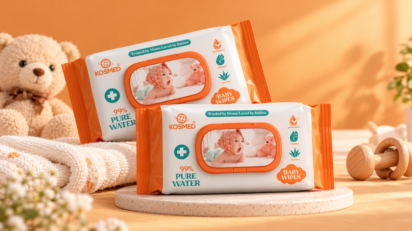 Kosmed — Baby Water Wipes Packaging case study cover